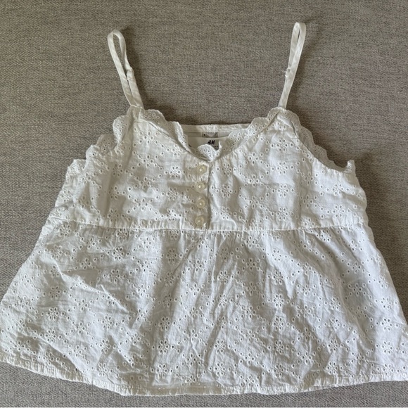 H&M Kid Outfit White Camisole top & Blue Jean Short 12y - Picture 3 of 4